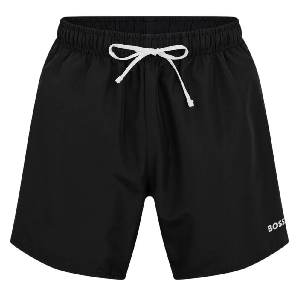 Boss Mens Logo Regular Swim Shorts / Black